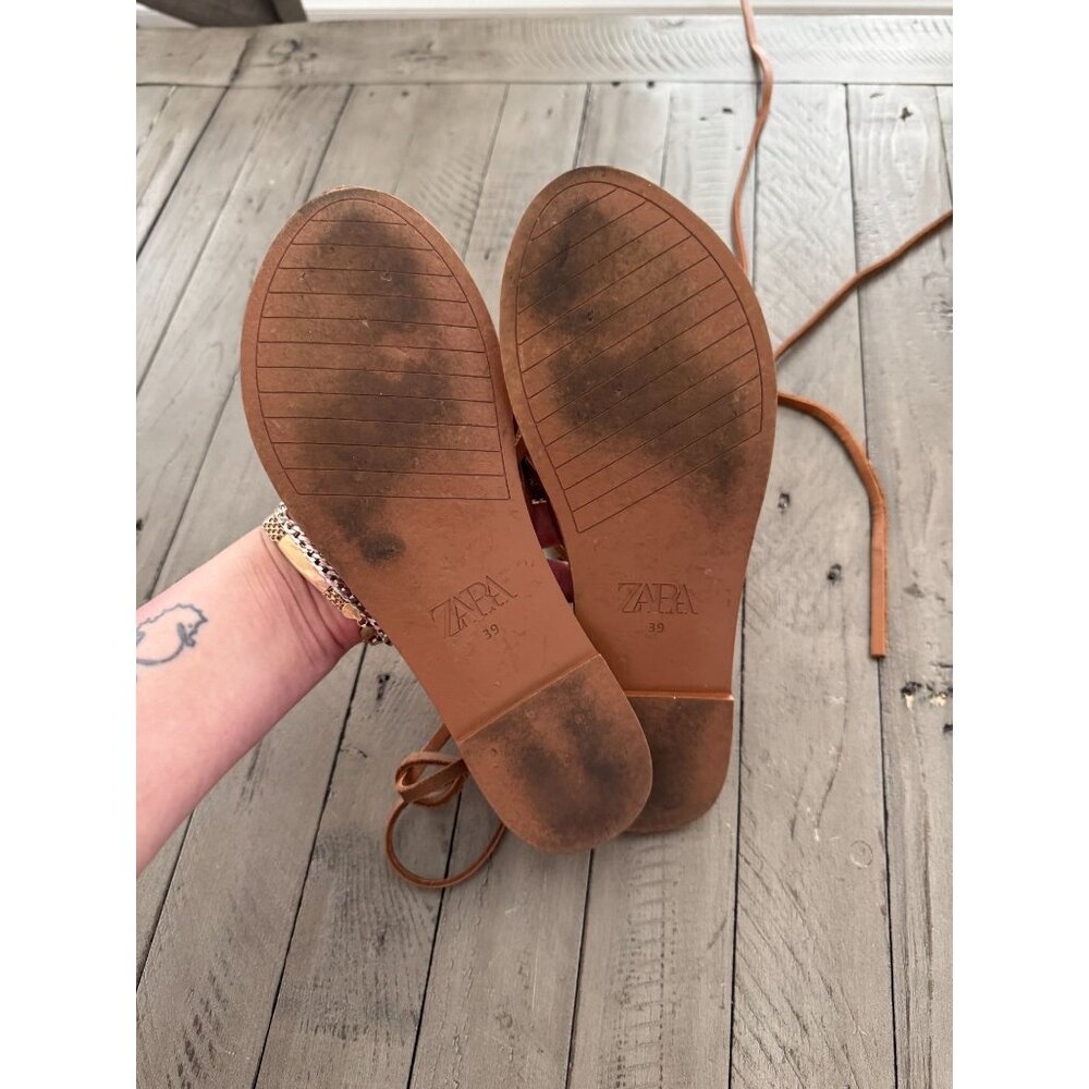 Zara Tan Strappy Sandals - Picture 6 of 6